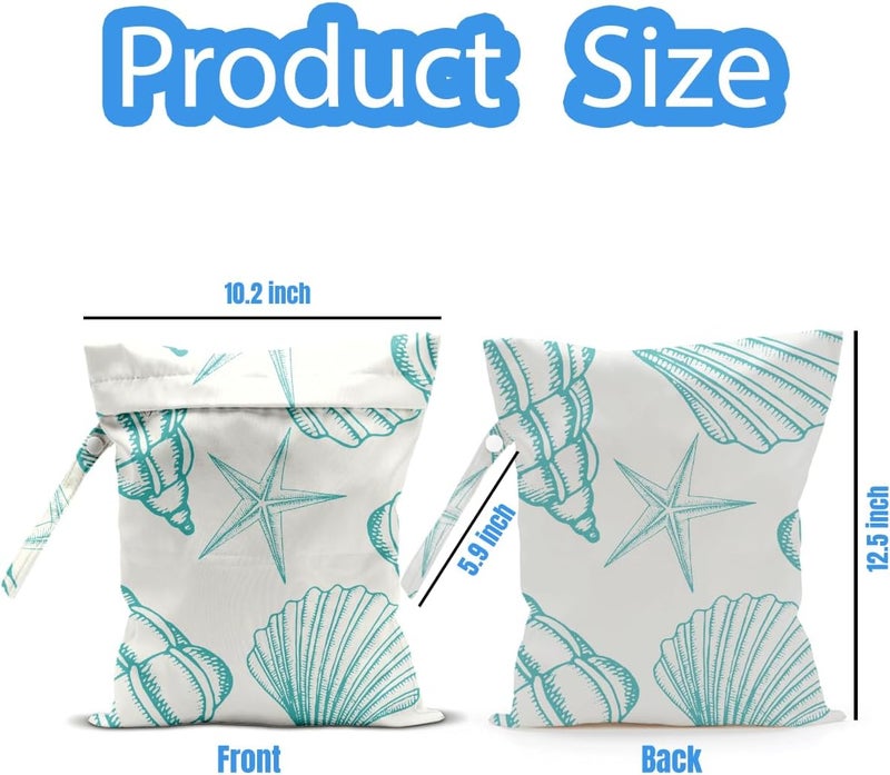 AASRR Store Wet Dry Bag, Wet Bag for Swimsuit, Travel, Beach, Pool, Diapers, Dirty Yoga Gym Clothes, Makeup Bag, Summer Shell Vacation Essentials - Image 2